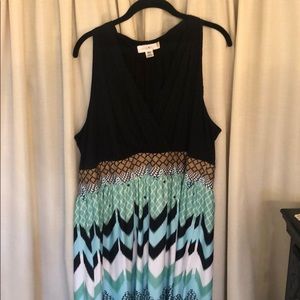 Maxi Dress Black Top/ Colored Full Skirt Long